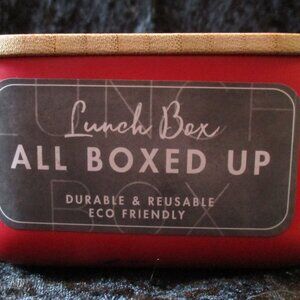 The NWT Bento All Boxed Up Eco-Friendly Reusable Red Lunch Box with Bamboo Lid